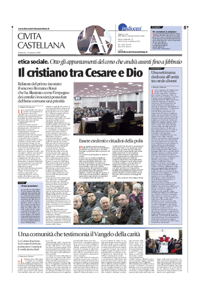 Avvenire - pagina diocesana del 19/01/2020